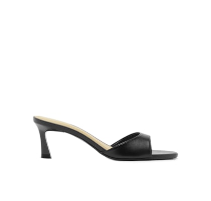 Mule Salto Médio Fino Tira Única – Preto