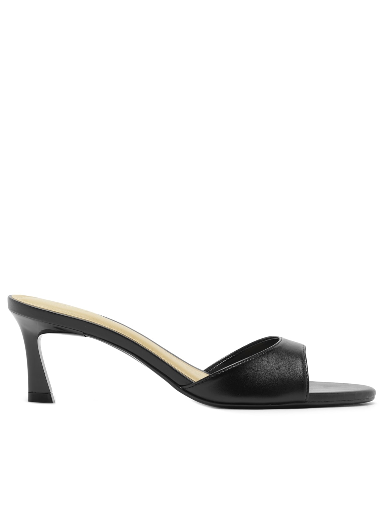 Mule Salto Médio Fino Tira Única – Preto
