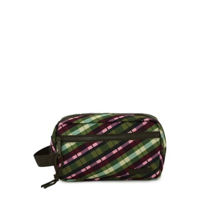 Necessaire amo xadrez multicolorido - Verde