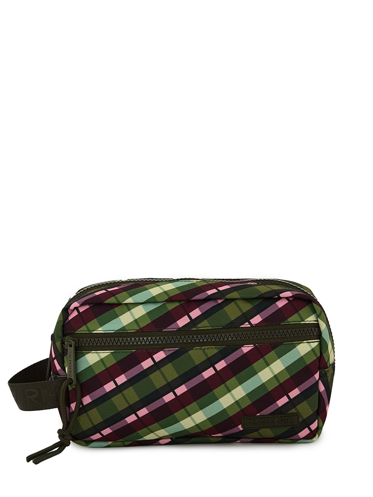 Necessaire amo xadrez multicolorido - Verde