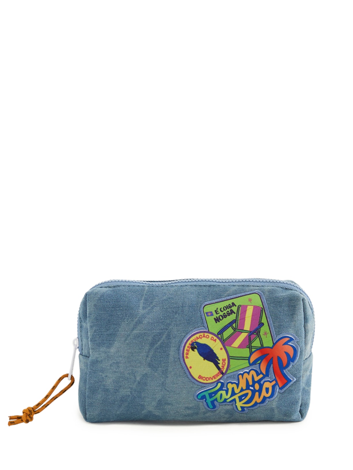 Necessaire Feminina M Ora Bolas Patch Rio Jeans Verde Farm Etc
