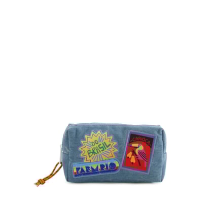 Necessaire Feminina Maxi Ora Bolas Patch Rio Jean - Azul