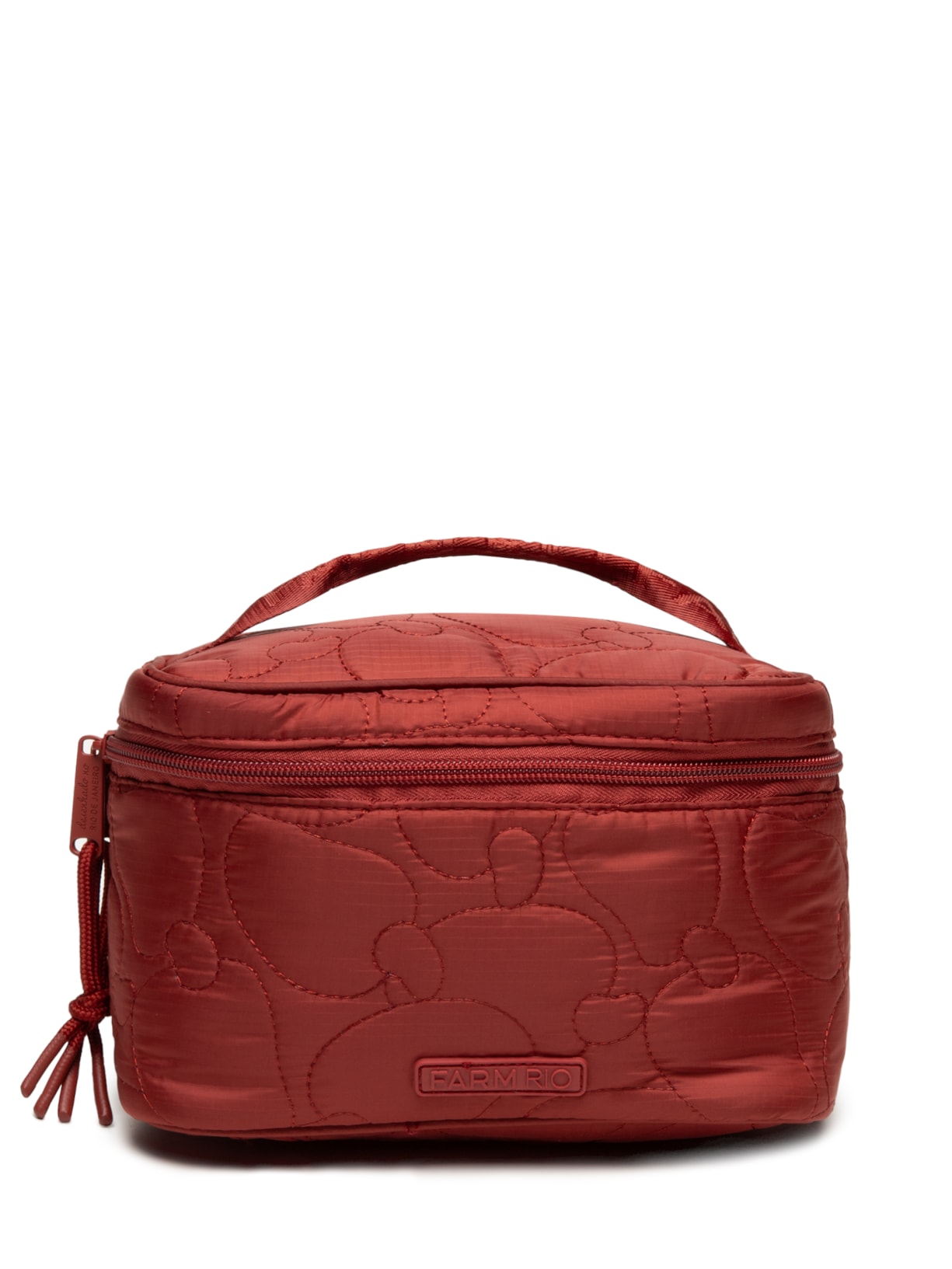 Necessaire Feminina Me Leva Gráfico Tropi Puffer - Vinho