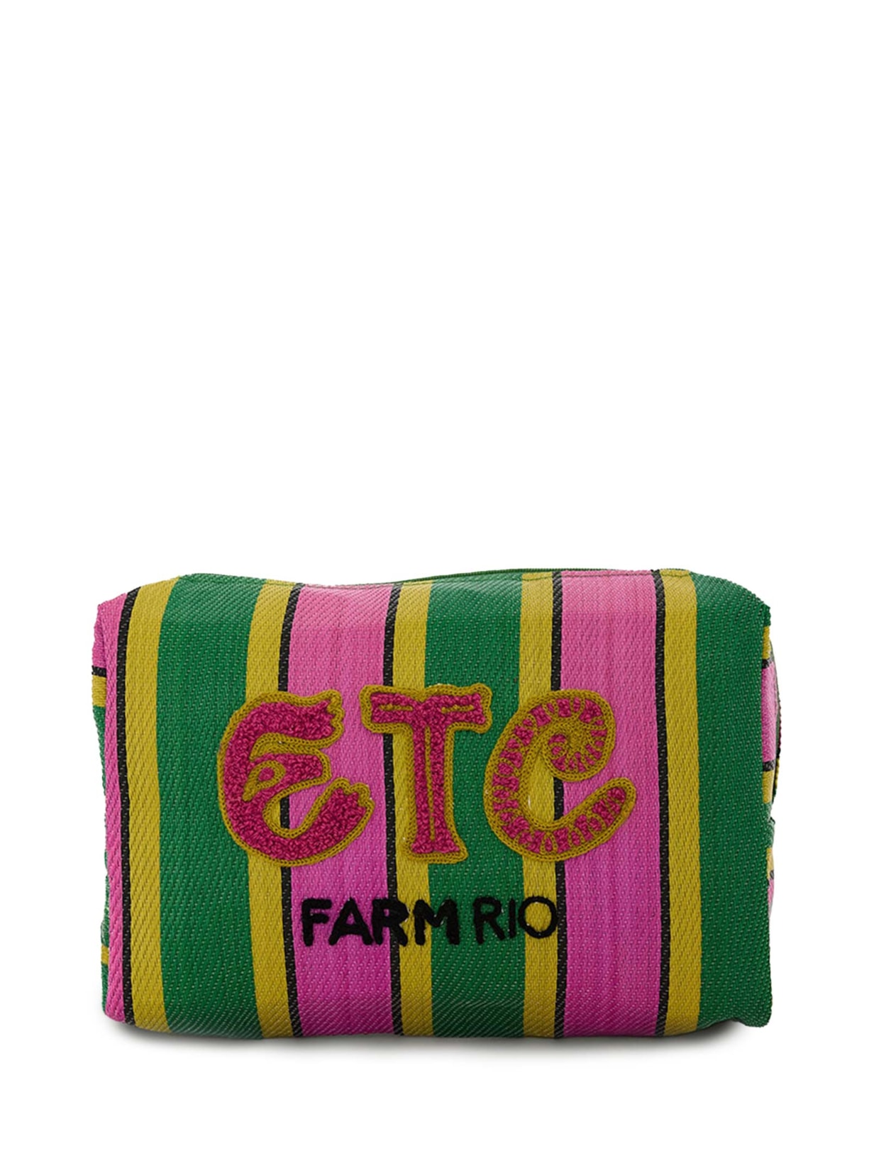 Necessaire Feminina Ráfia Multicolor Verde Farm Etc
