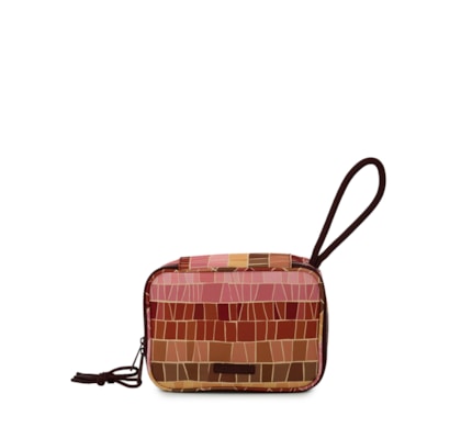 Necessaire Feminina Xerô Listra Mosaico - Marrom