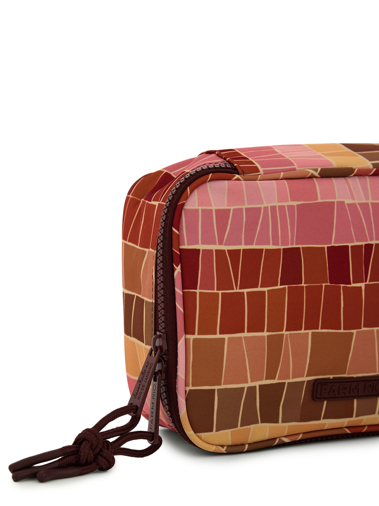 Necessaire Feminina Xerô Listra Mosaico Marrom Farm Etc