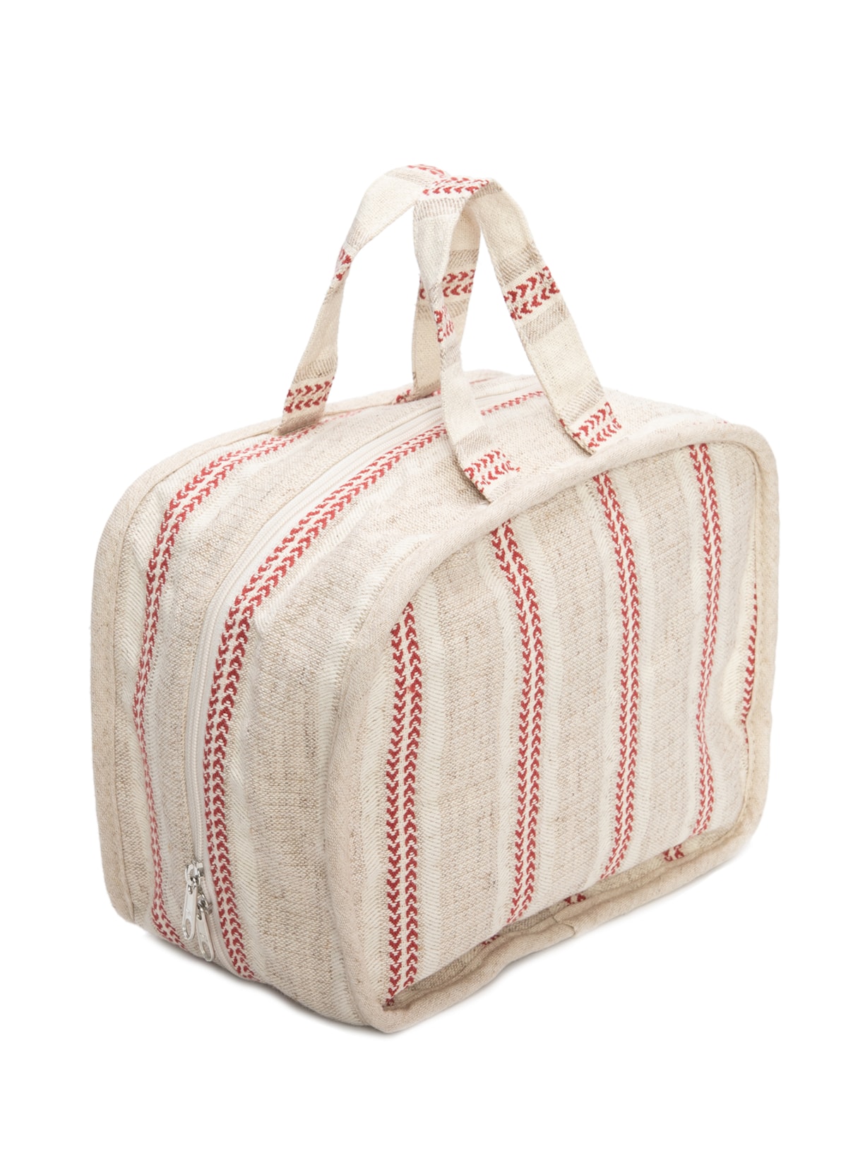 Necessaire Lista Sargento Magenta Bege Entreposto