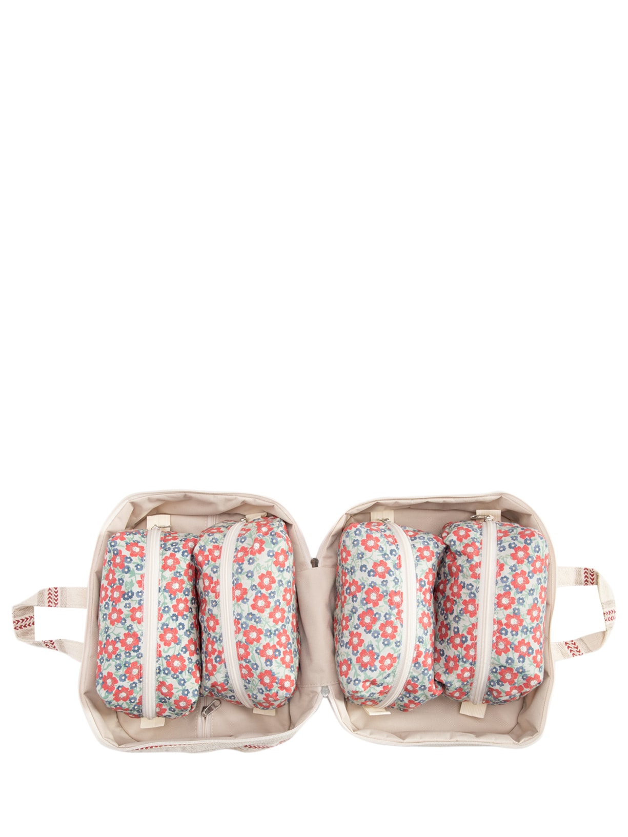 Necessaire Lista Sargento Magenta Bege Entreposto