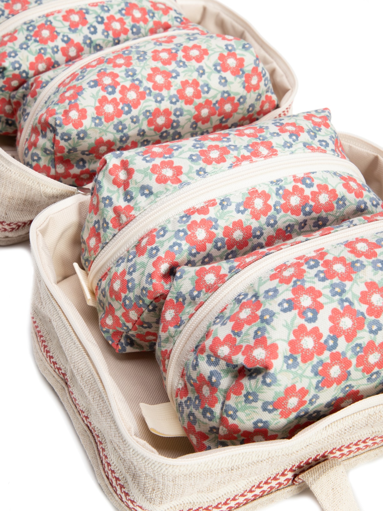 Necessaire Lista Sargento Magenta Bege Entreposto