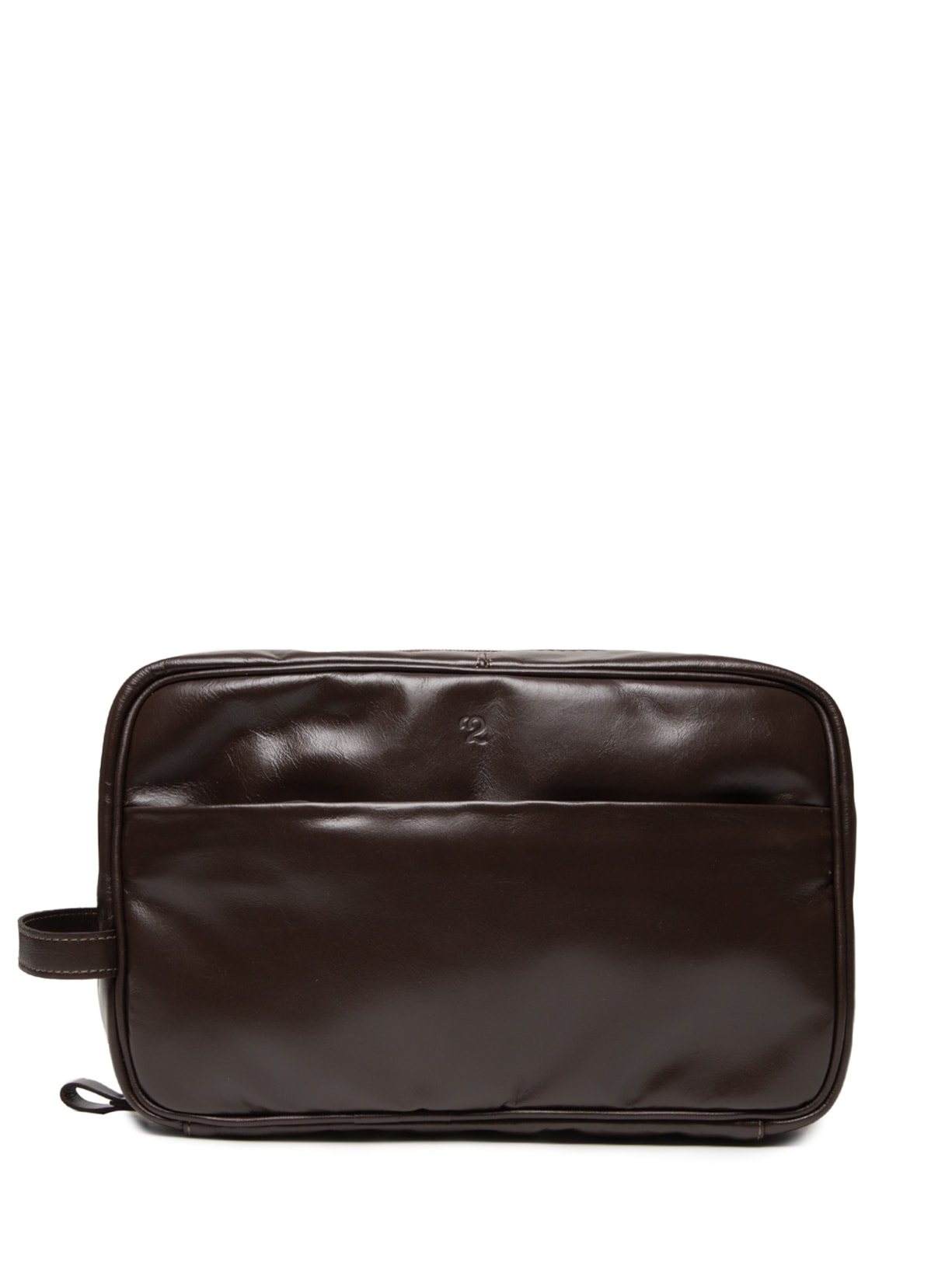 Necessaire Masculina de Viagem Grande em Couro - Marrom