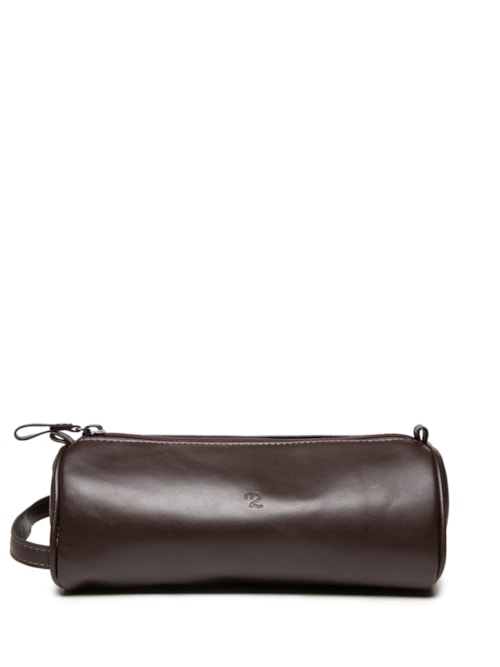Necessaire Masculina de Viagem Média em Couro - Marrom