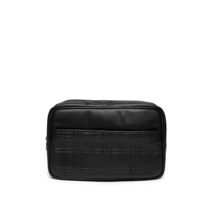 Necessaire Masculina Grande Para Viagem Couro Legítimo - Preto