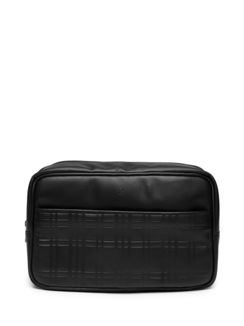 Necessaire Masculina Grande Para Viagem Couro Legítimo - Preto