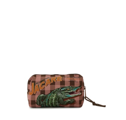 Necessaire Maxi Ora Bolas Jacaré - Marrom