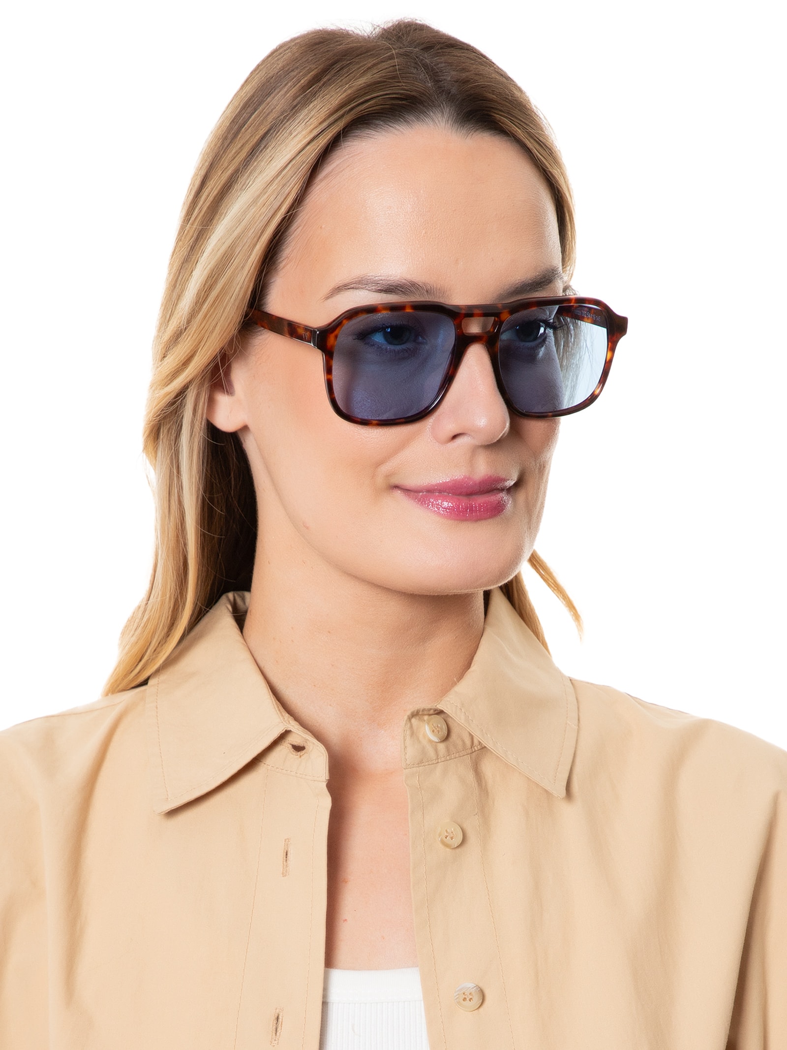 パレングラスビートル50Φ CO2 Óculos de Sol Feminino Adulto Firenze Demi Azul Claro - Helena