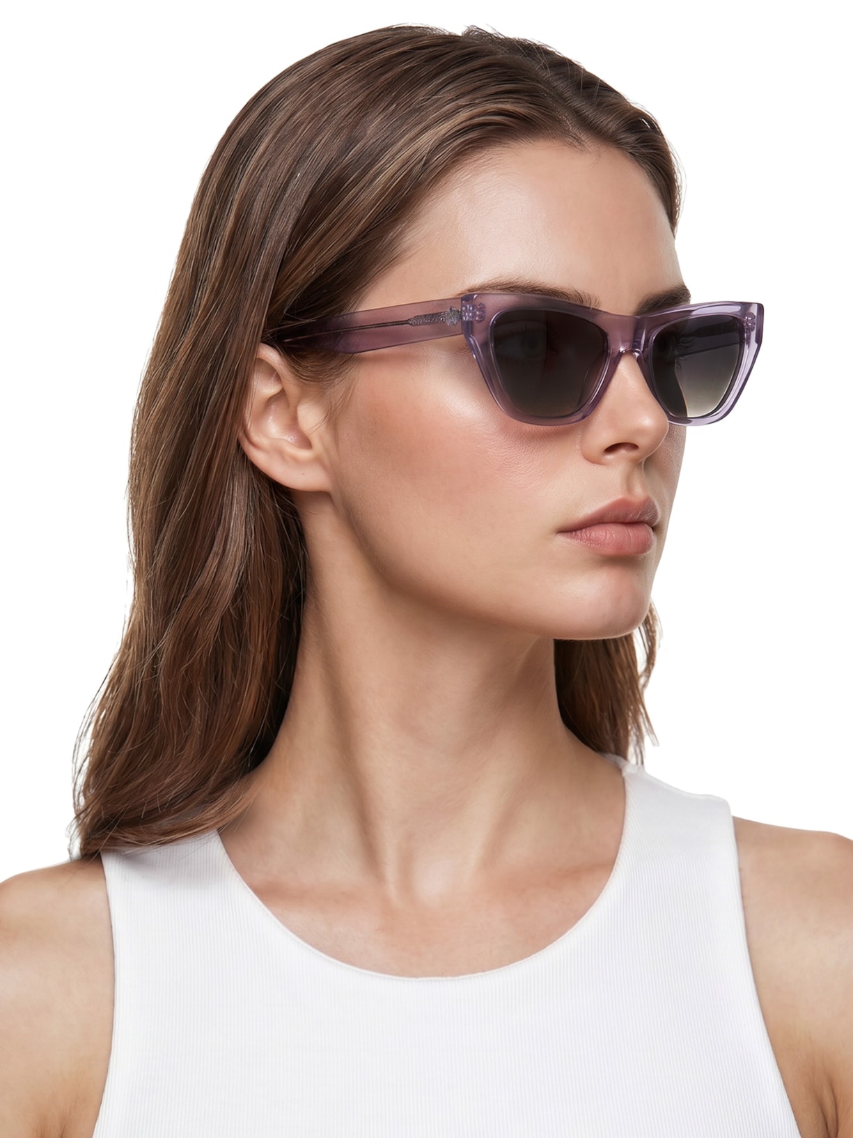 Óculos de Sol Feminino Adulto Milão Transparente Roxo Helena Bordon
