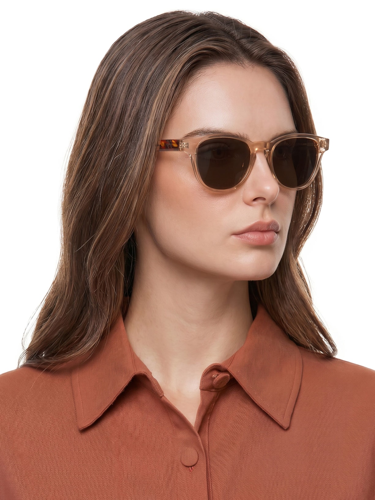 Óculos de Sol Feminino Adulto Roma Transparente Marrom Helena Bordon