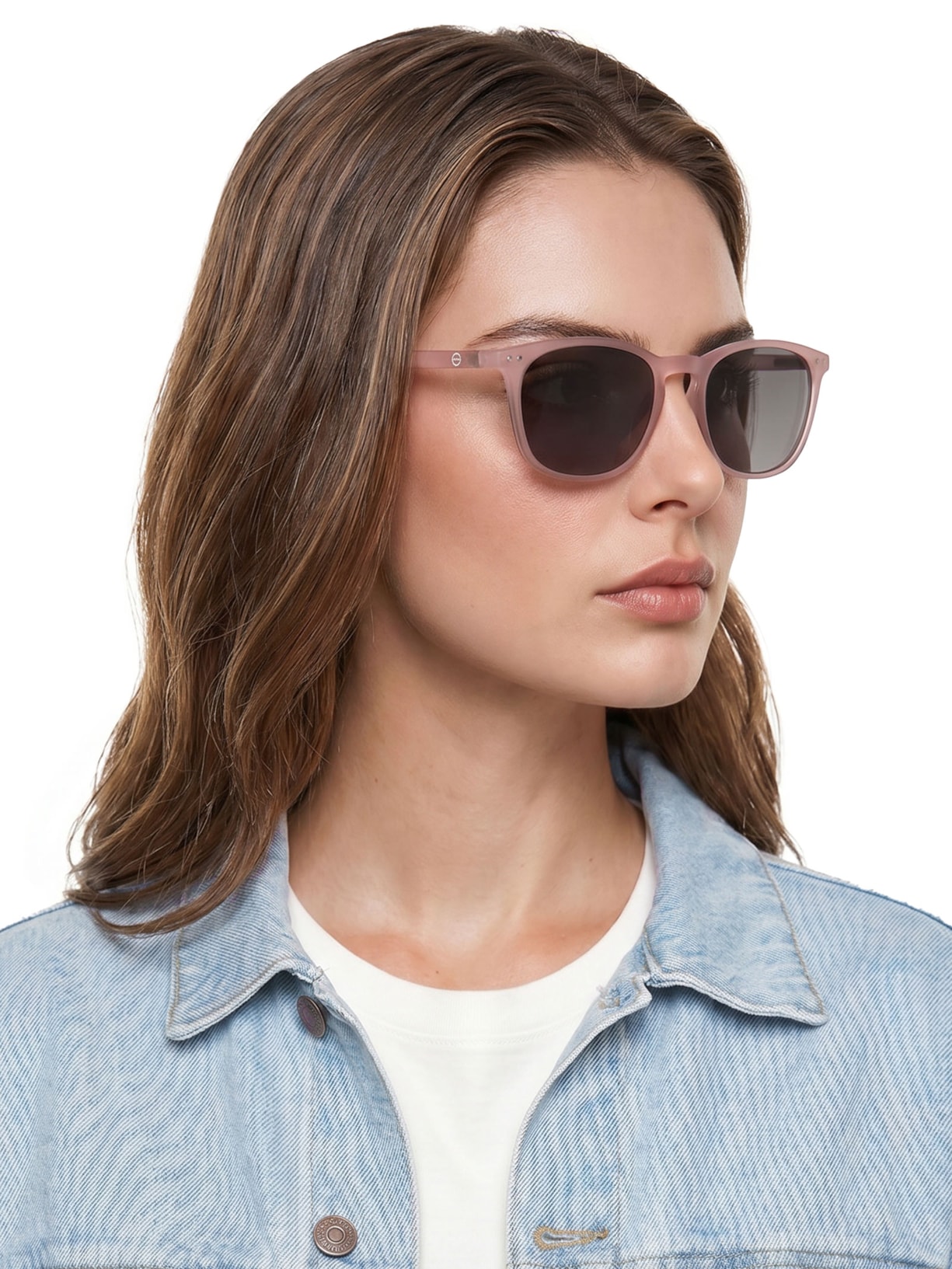 Óculos De Sol Feminino #E Sun Iconic Trapeze Rosa Izipizi