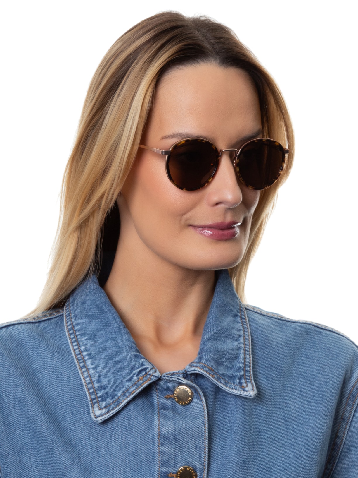 Óculos De Sol Feminino Mica Solar Demi Clássico Marrom Livo