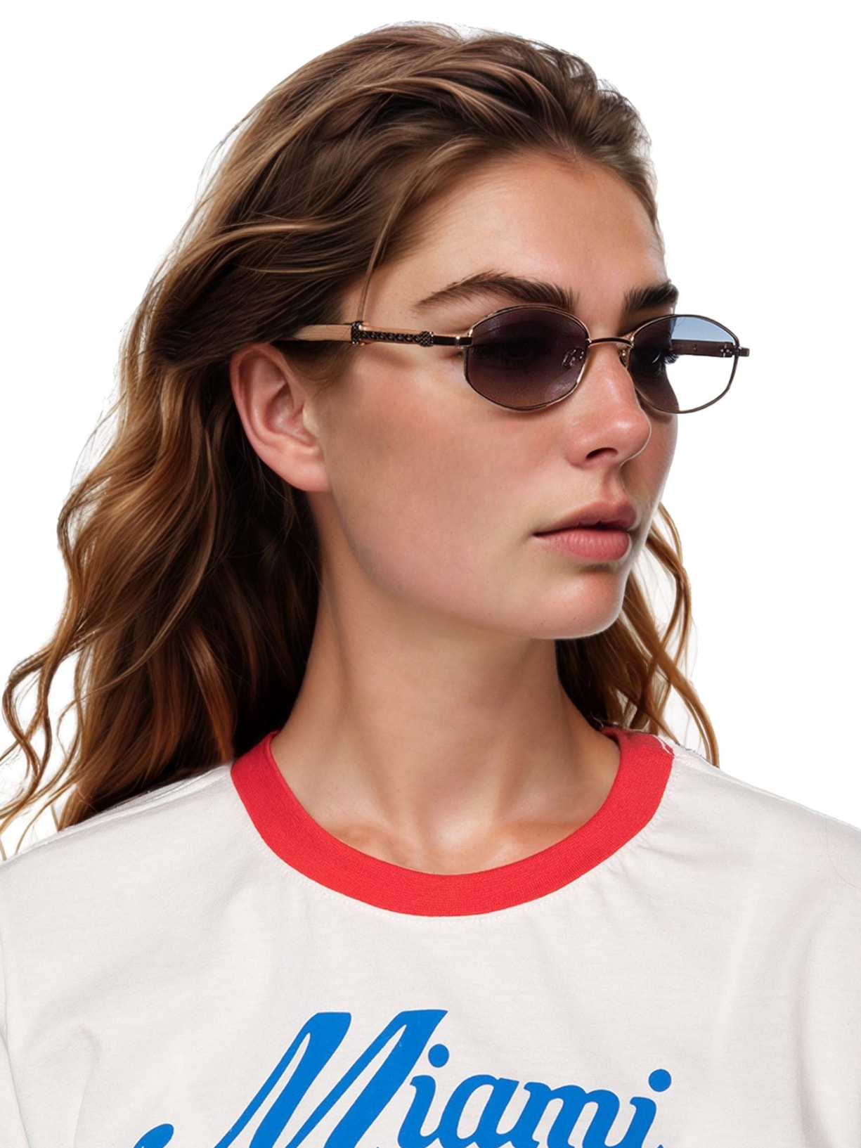 Óculos De Sol Feminino Oval Dourado Market 33