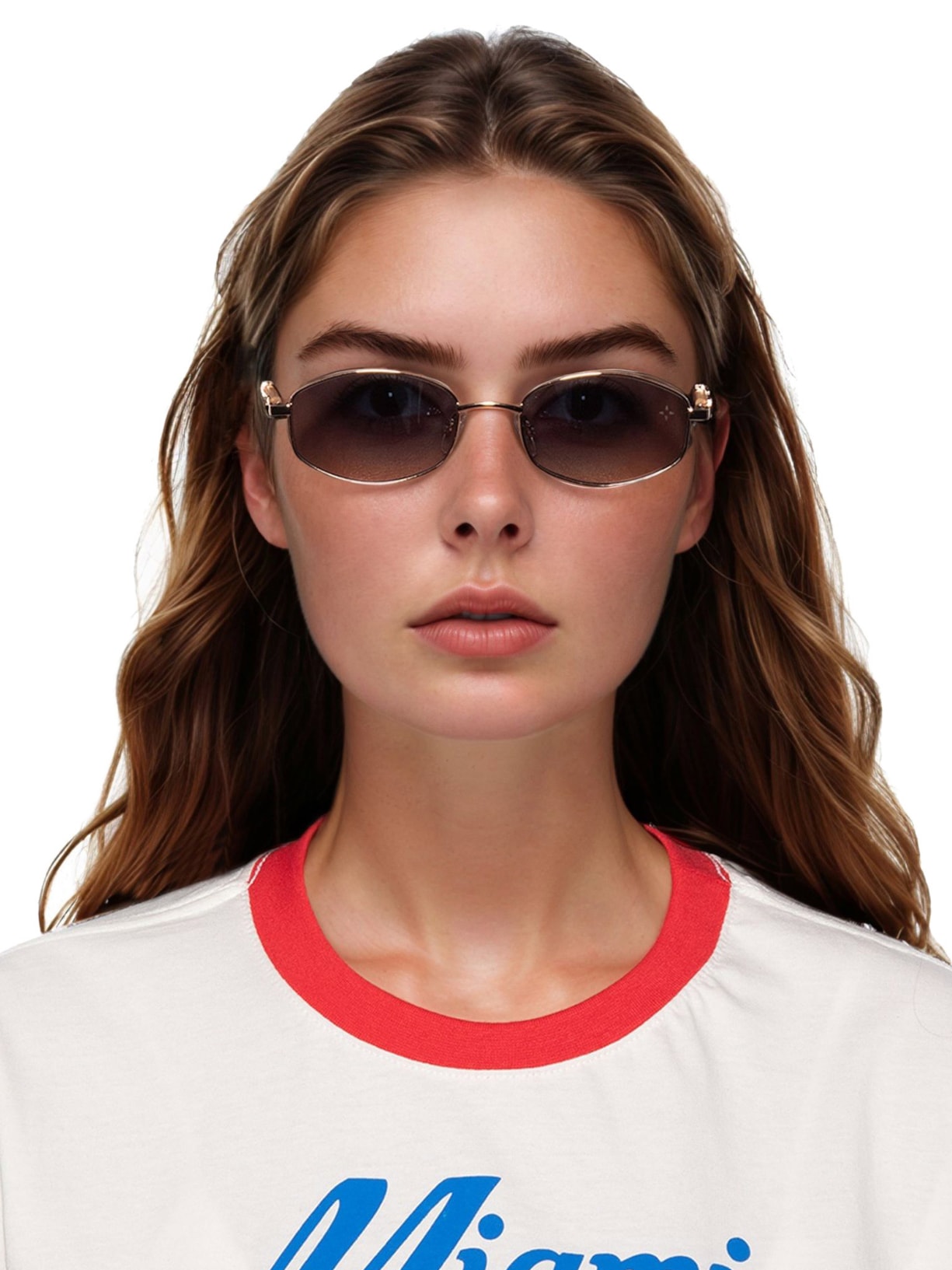 Óculos De Sol Feminino Oval Dourado Market 33