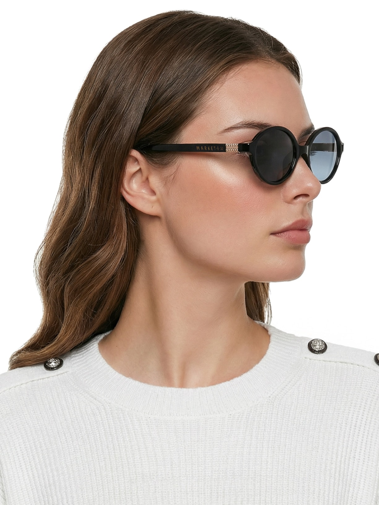 Óculos De Sol Feminino Oval Preto Market 33