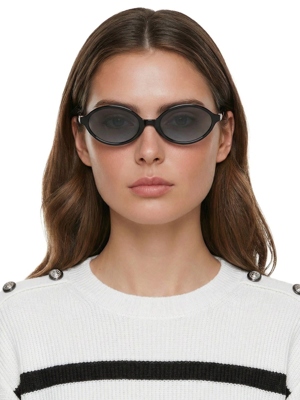 Óculos De Sol Feminino Oval Preto Market 33