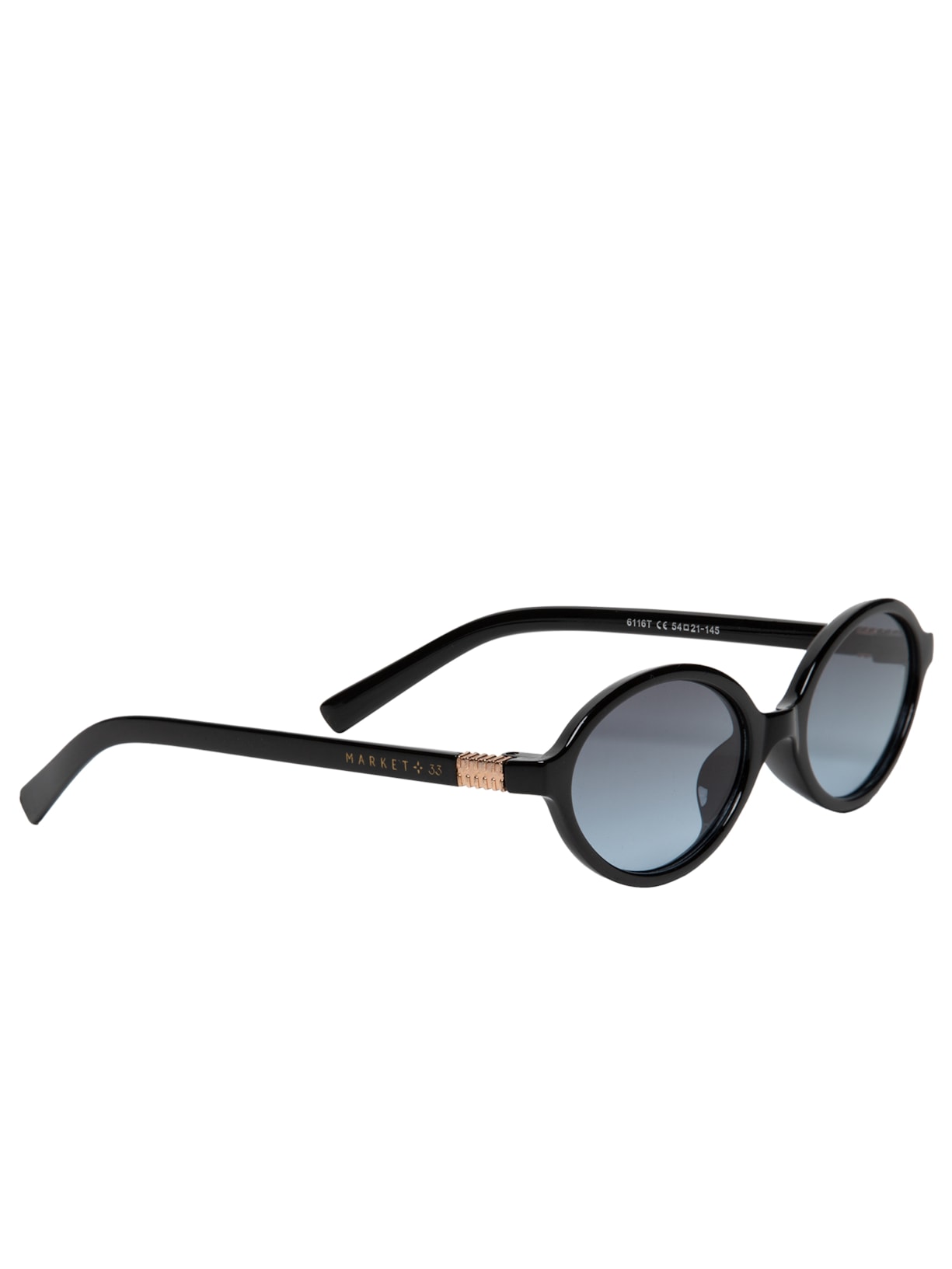 Óculos De Sol Feminino Oval Preto Market 33