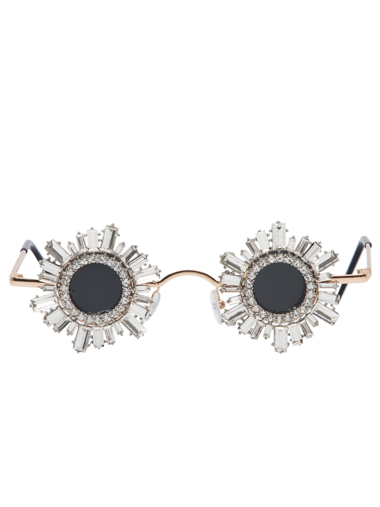 Óculos De Sol Feminino Pedraria Redondo - Prata