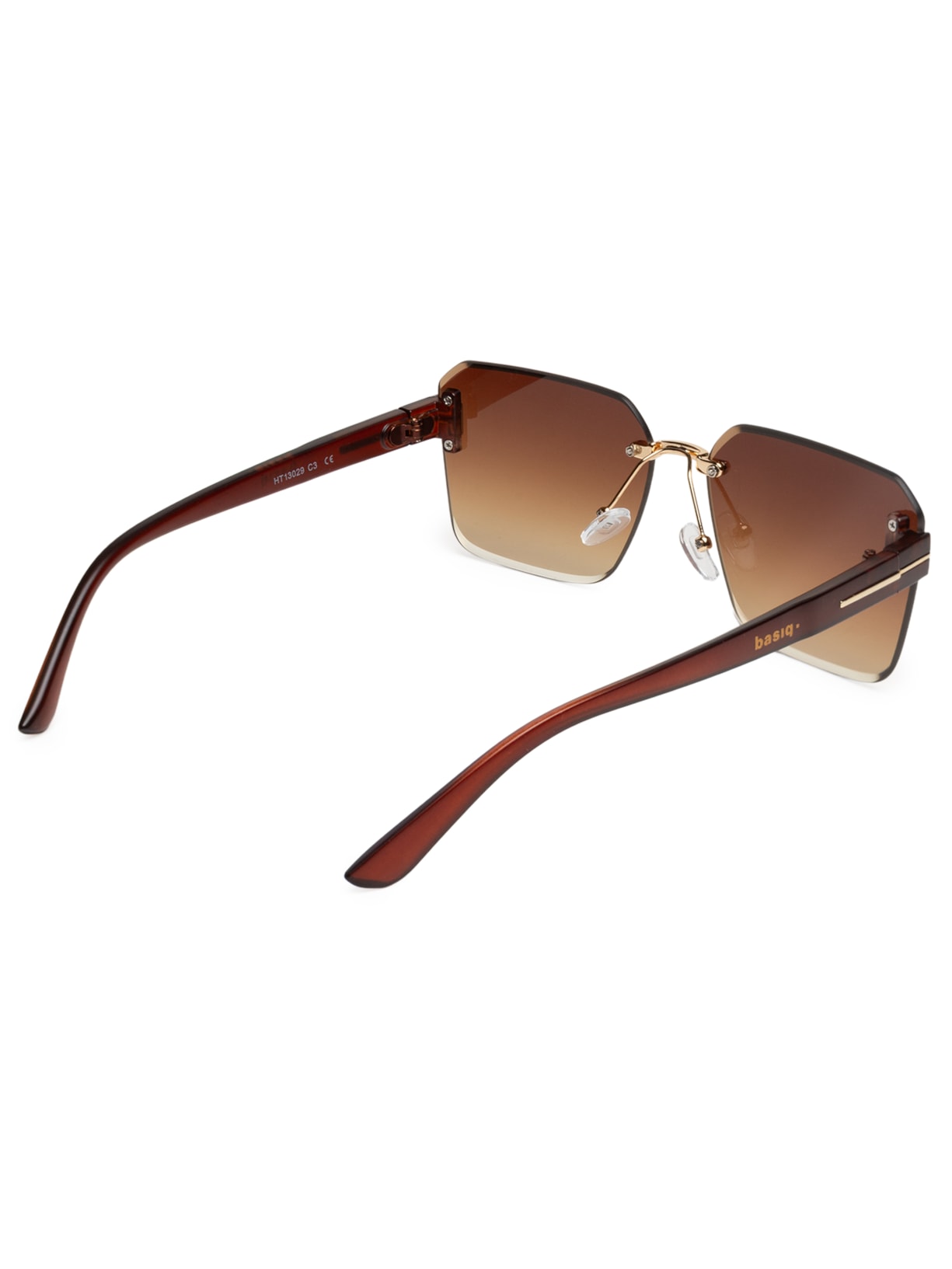 Óculos de Sol Feminino Quadrado Frameless Marrom Basiq