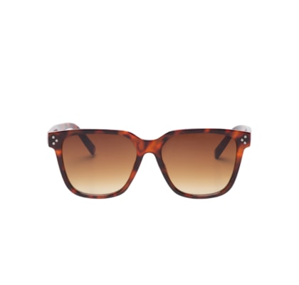 Óculos De Sol Feminino Quadrado Tartaruga - Marrom