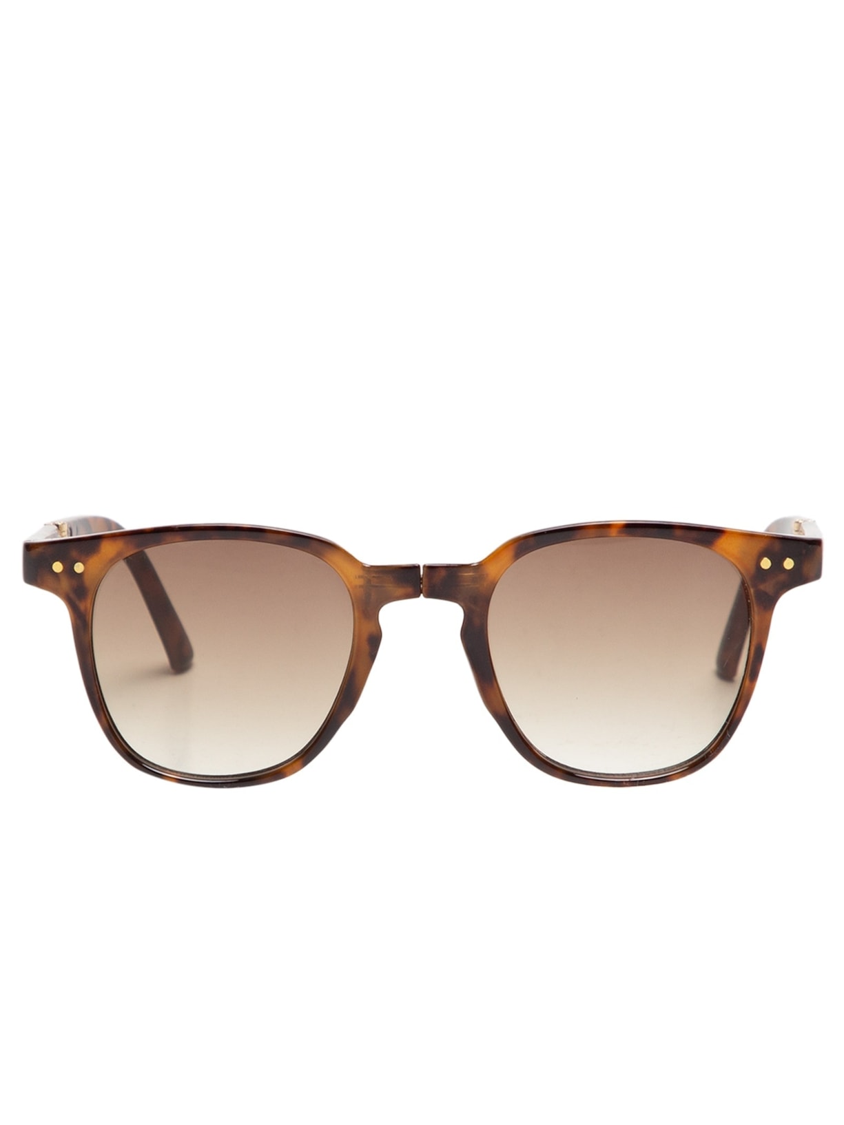 Óculos de Sol Feminino Redondo Texturizado com Hastes Dobráveis - Marrom