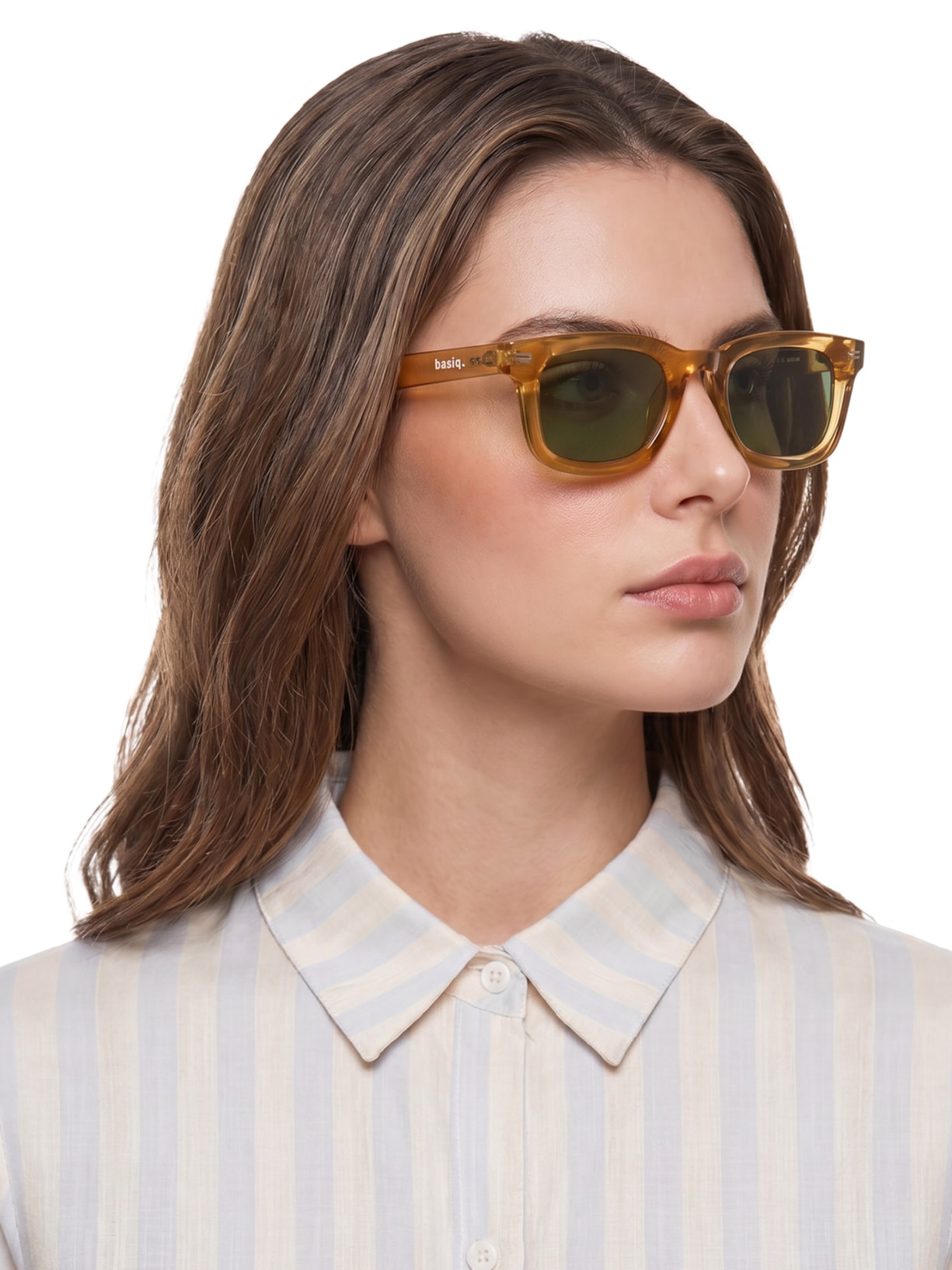 Óculos de Sol Feminino Retangular – Amarelo Basiq