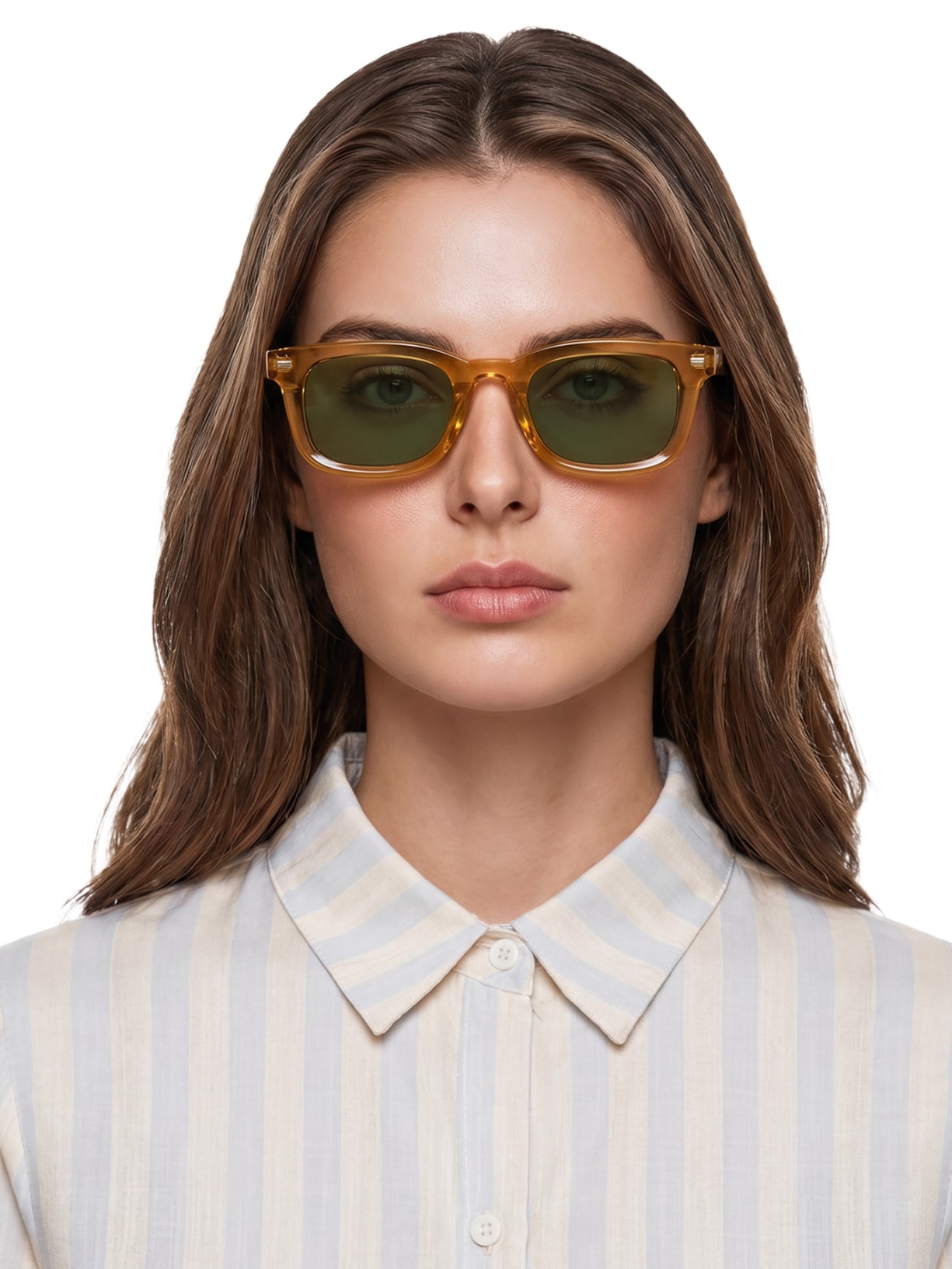 Óculos de Sol Feminino Retangular – Amarelo Basiq