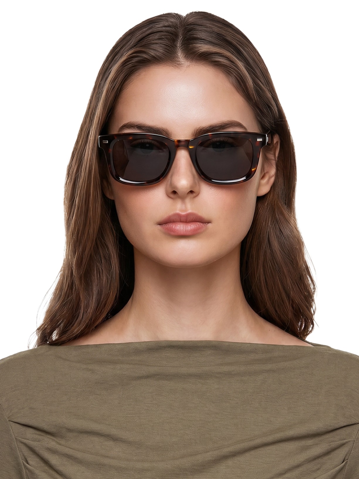 Óculos de Sol Feminino Retangular – Preto Basiq