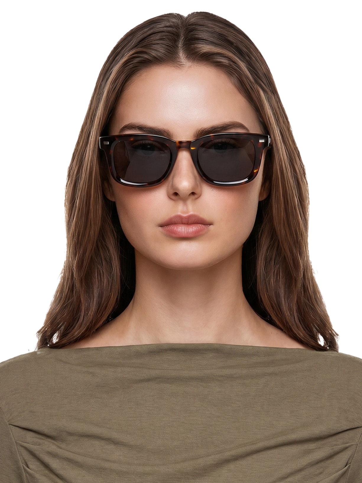 Óculos de Sol Feminino Retangular – Preto Basiq