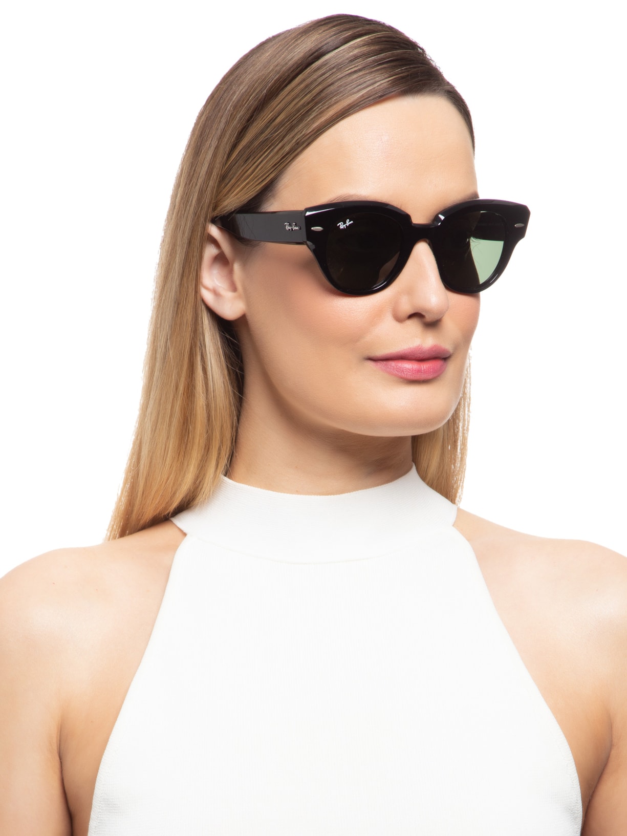 Óculos De Sol Feminino Roundabout Preto Ray-ban