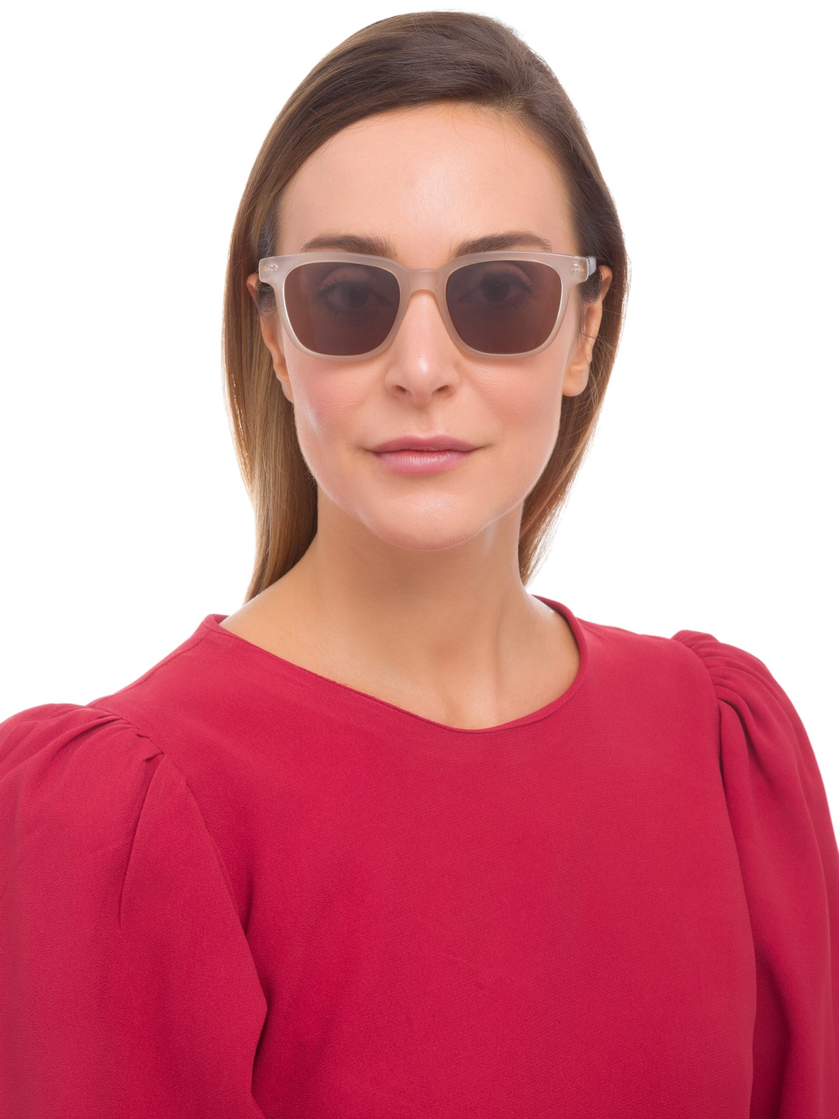 Óculos de Sol Feminino São Paulo Transparente Bege Helena Bordon