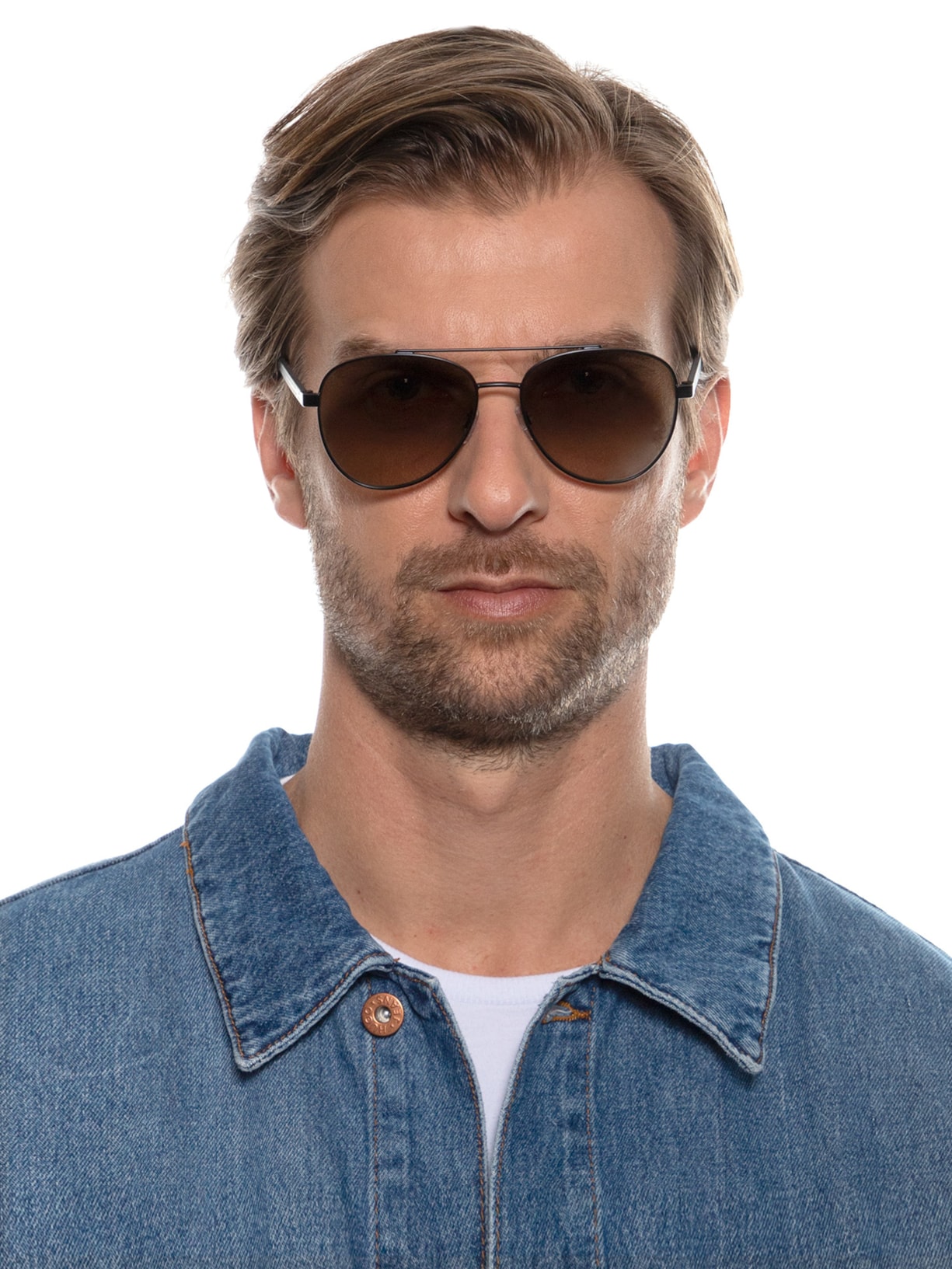 Óculos De Sol Masculino Aviador Preto Emporio Armani