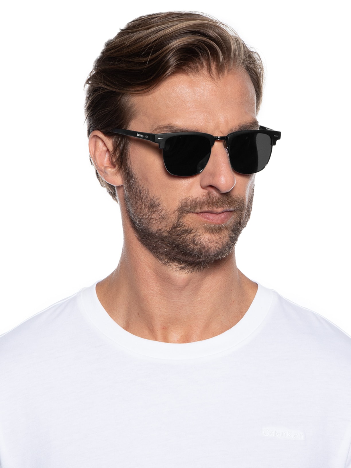 Óculos de Sol Masculino Lente Escura Preto Basiq Men
