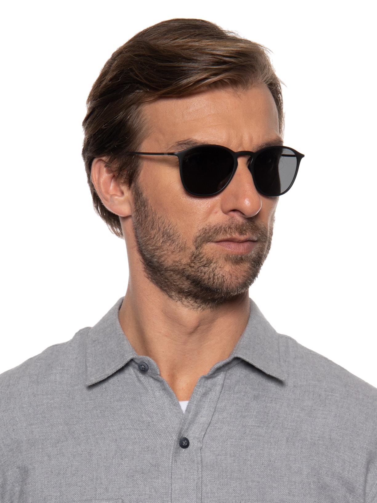 óculos De Sol Masculino Redondo Fosco Preto Giorgio Armani