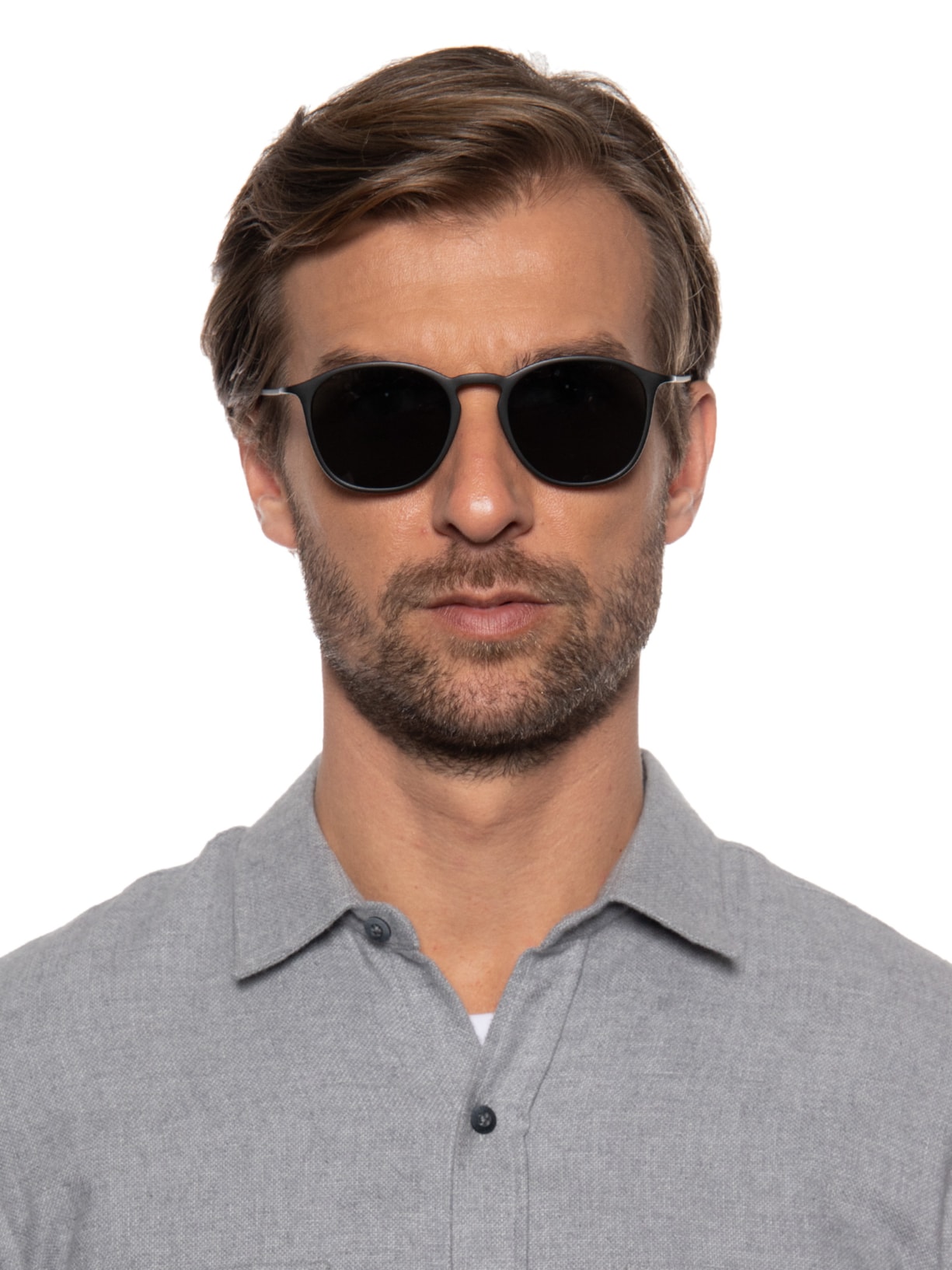 óculos De Sol Masculino Redondo Fosco Preto Giorgio Armani