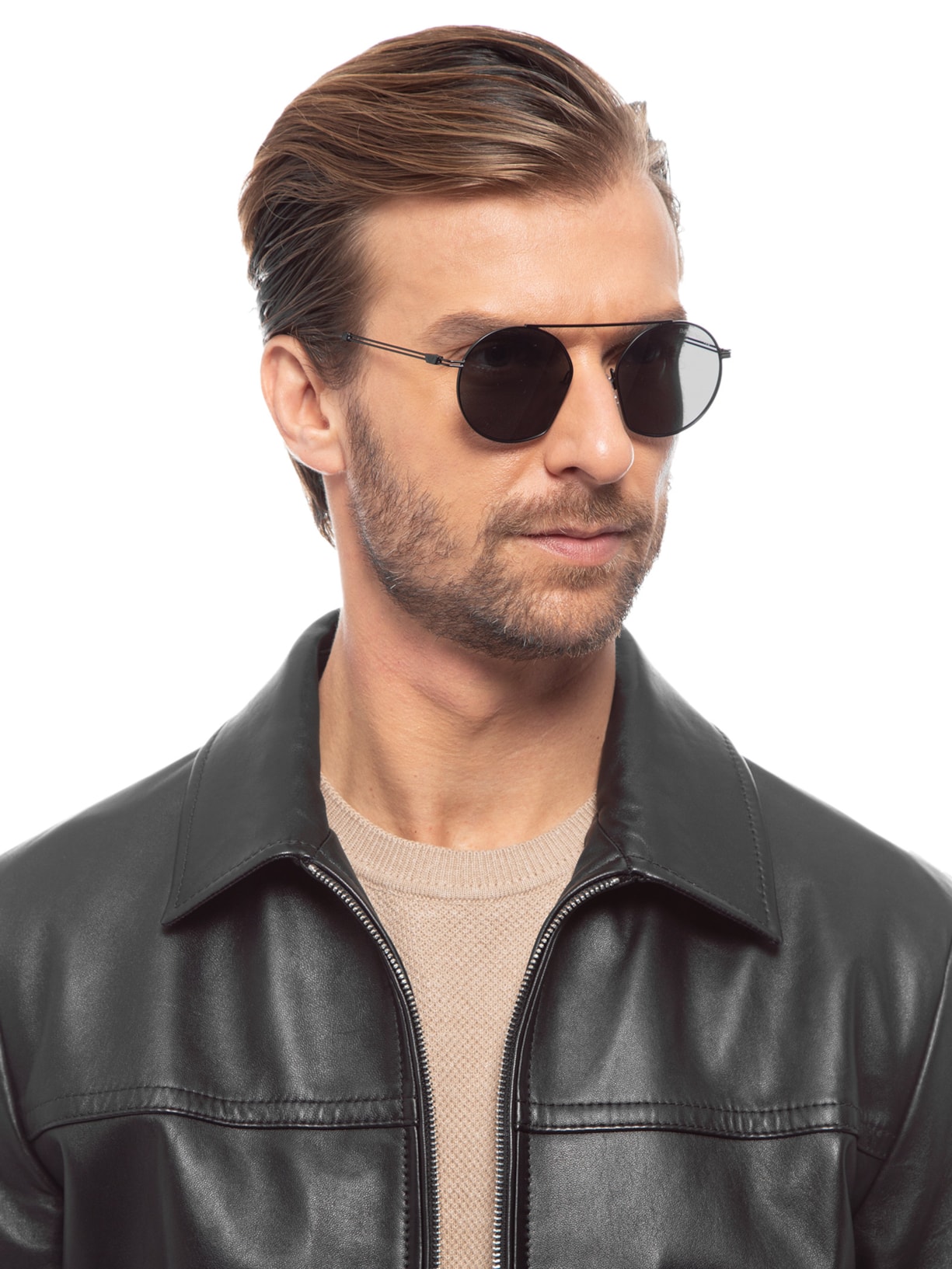 Óculos de Sol Masculino Redondo G50 Preto Emporio Armani