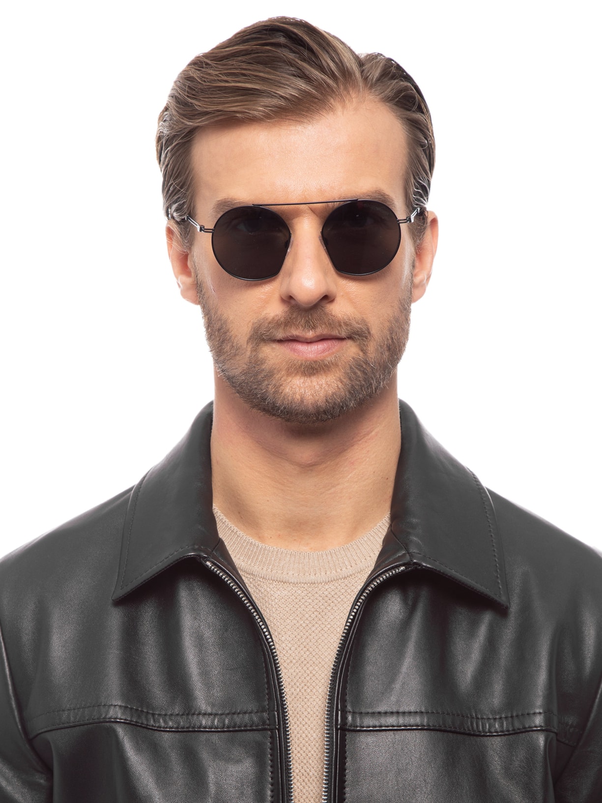 Óculos de Sol Masculino Redondo G50 Preto Emporio Armani