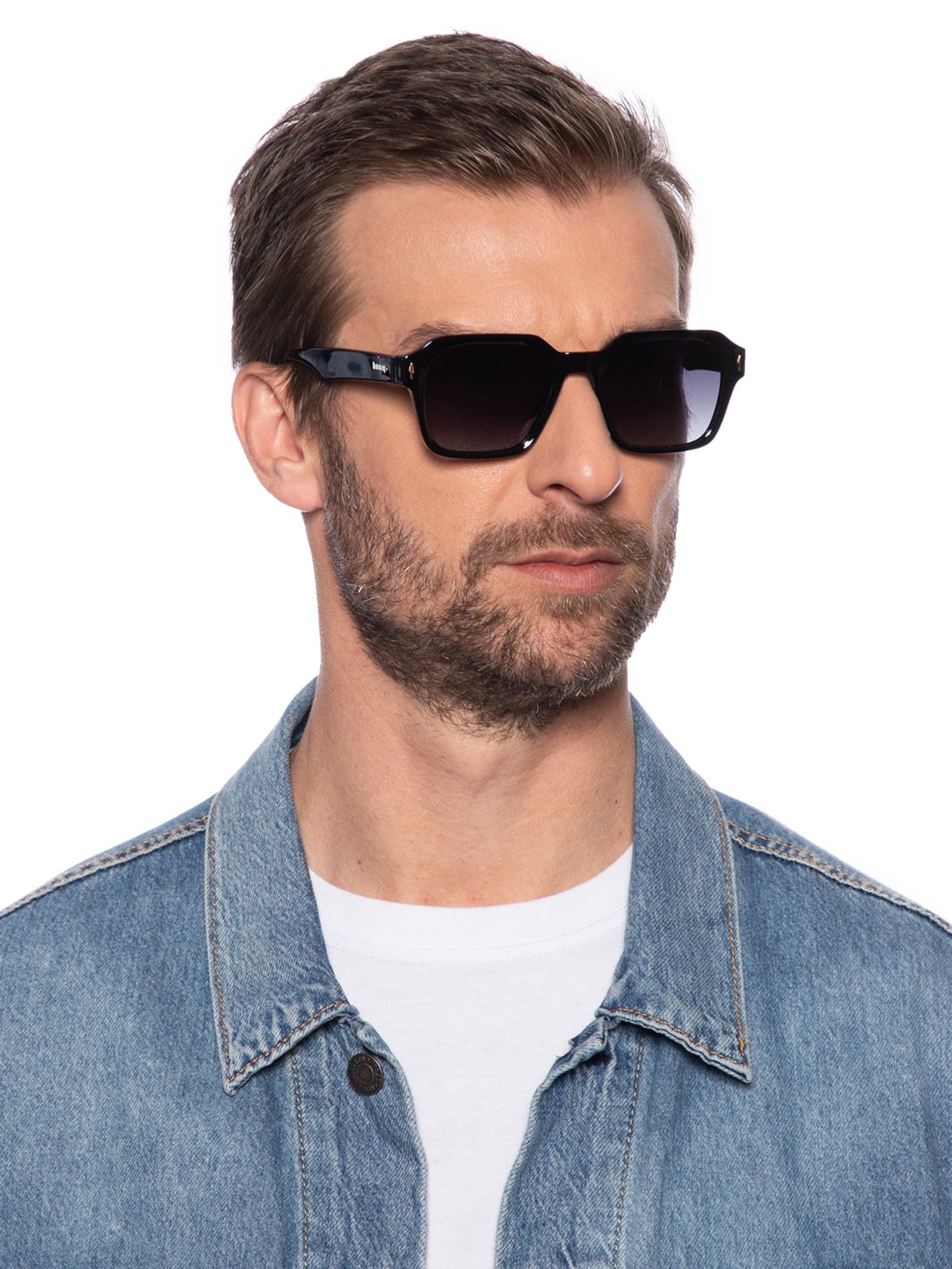 Óculos De Sol Masculino Retangular Preto Basiq Men