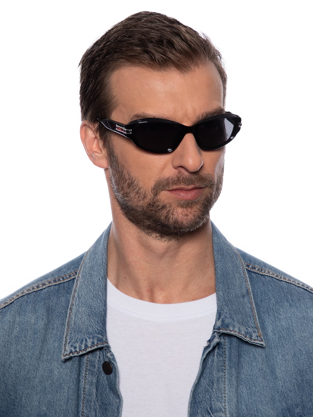 Óculos de Sol Masculino Retangular Preto  Basiq Men
