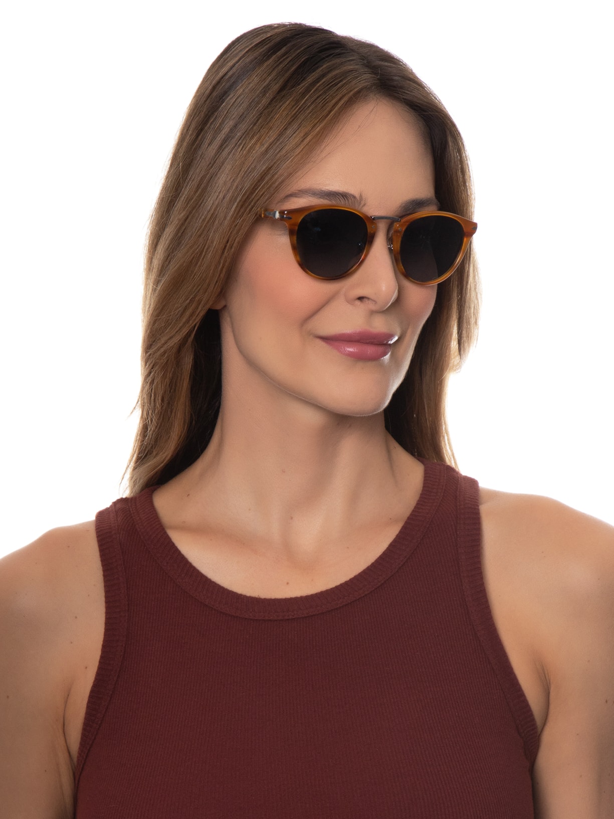 óculos De Sol Unissex Arredondado Marrom Persol