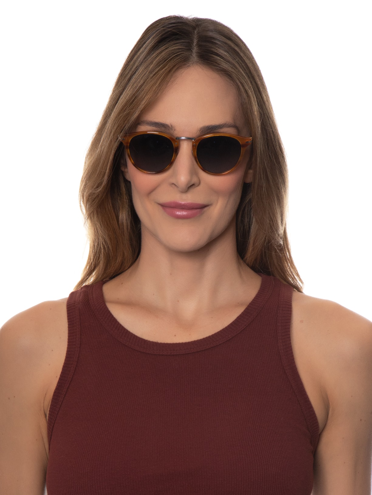 óculos De Sol Unissex Arredondado Marrom Persol