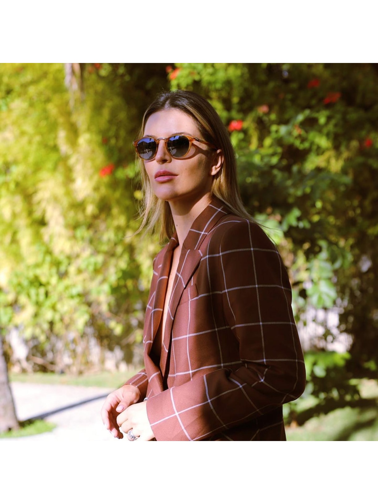 óculos De Sol Unissex Arredondado Marrom Persol