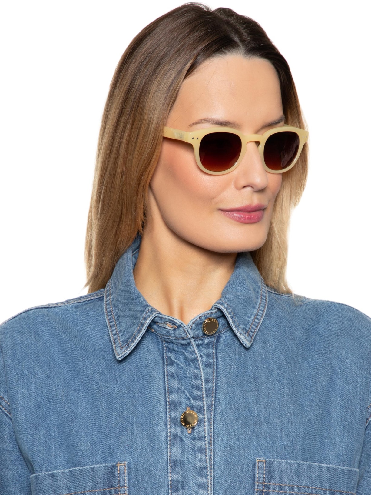 óculos De Sol Unissex C Sun Glossy Ivory Amarelo Izipizi